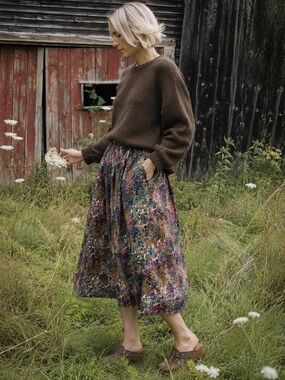 Vintage Collection Toussaint Folk Midi Skirt Cottagecore Whimsical Artsy Spring
